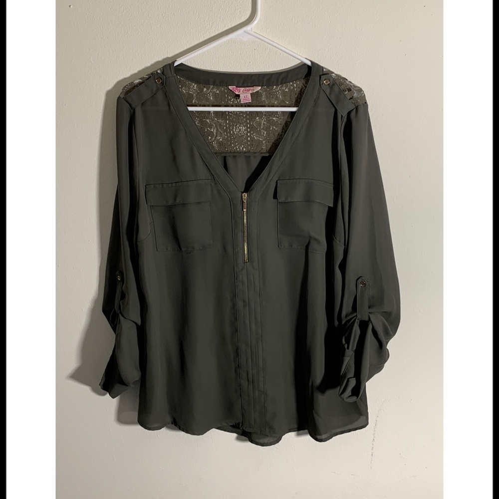 Candie’s Olive Green Dress Top